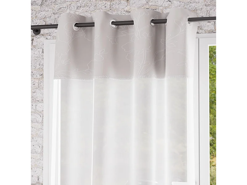 Visillo con ojales de algodón 135x250 cm ROMANCE