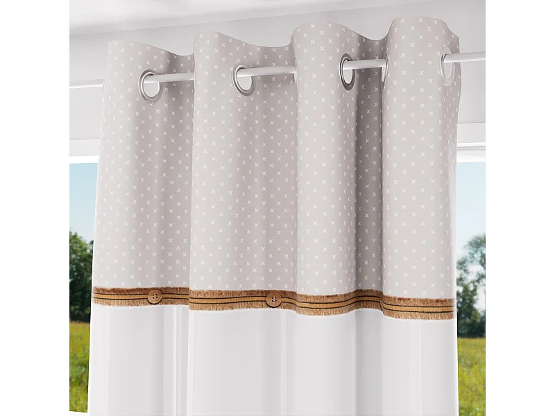 Voilage coton à oeillets 135X250 cm CANDICE, par Soleil d'Ocre