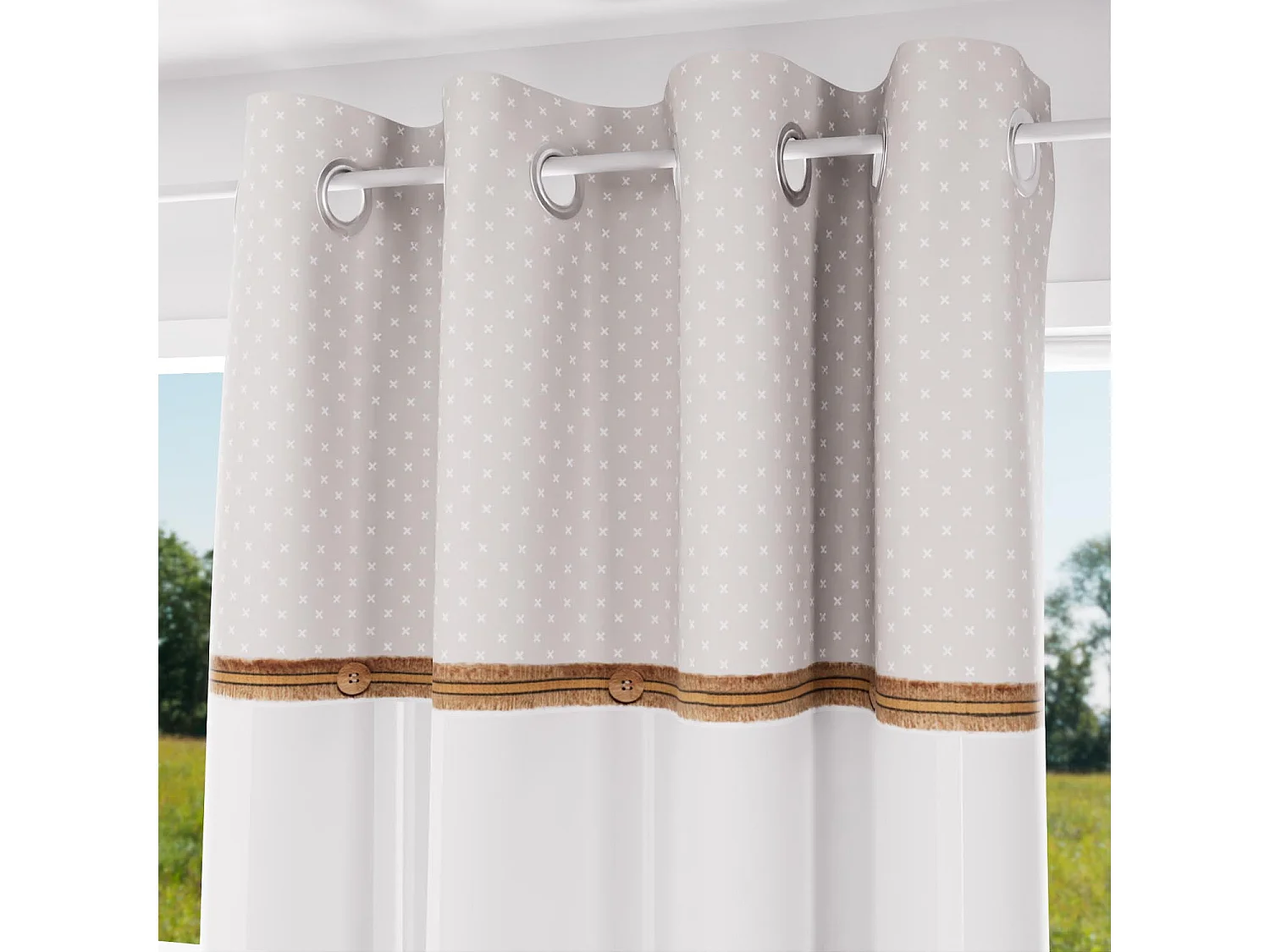 Voilage coton à oeillets 135X250 cm CANDICE, par Soleil d'Ocre