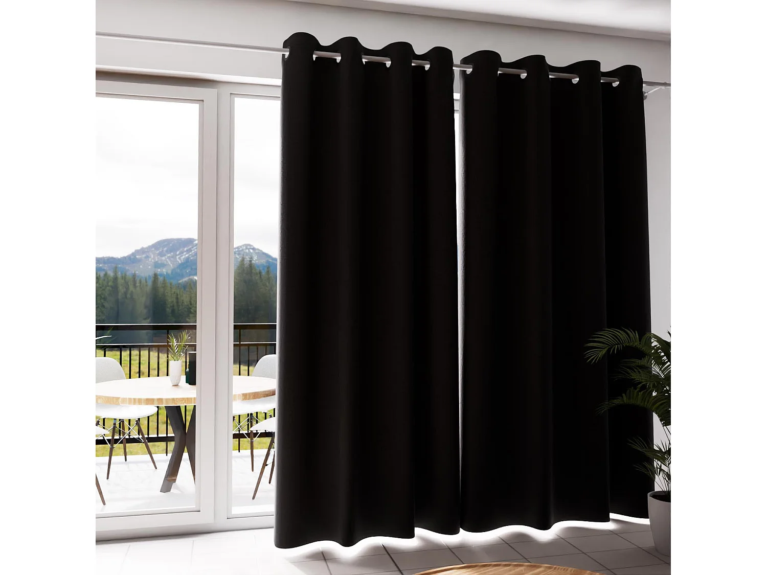 Cortina con ojales aislante y 100% opaca 135x300 cm ECLIPSE negro, de Soleil d'ocre