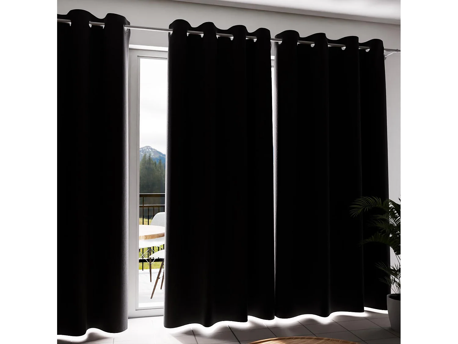 Cortina con ojales aislante y 100% opaca 135x300 cm ECLIPSE negro, por Soleil d'ocre