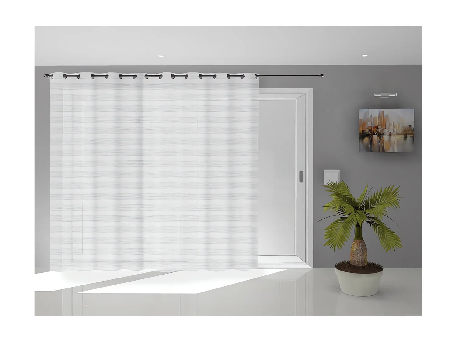 Voile à oeillets baie vitrée 280X250 cm LOUIS, par Soleil d'Ocre