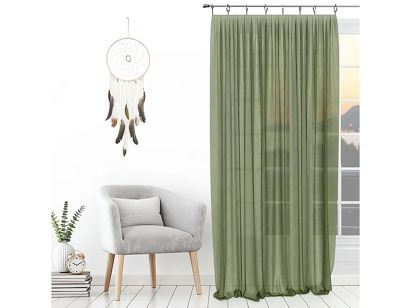 Visillo con anillos 135x250 cm SPIRIT caqui