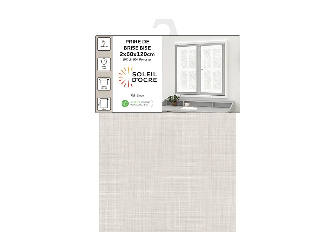 Par de visillos 60x120 cm LINO natural