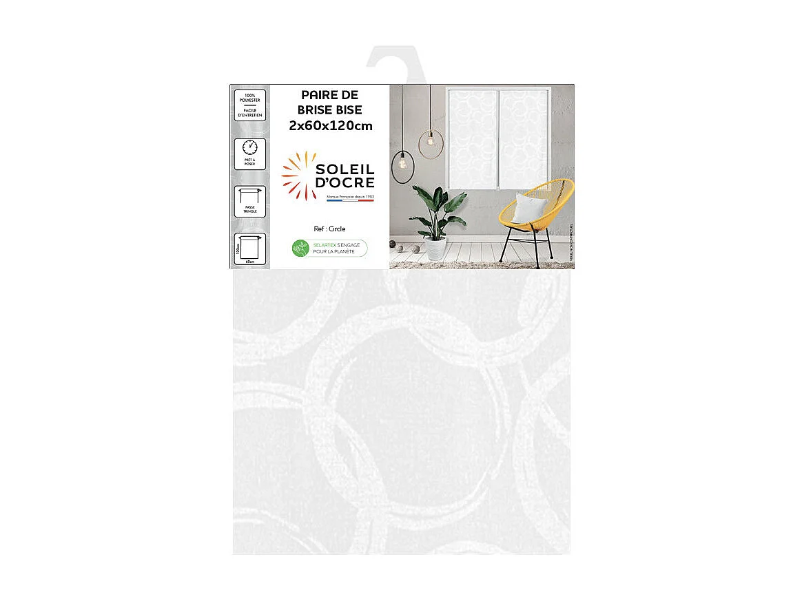 Paire de brise bise 60x120 cm CIRCLE, par Soleil d'Ocre