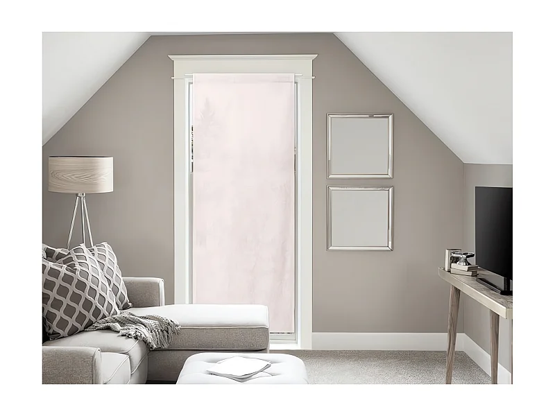 Voile pour porte fenêtre en coton 90x200 cm PANAMA rose, par Soleil d'Ocre
