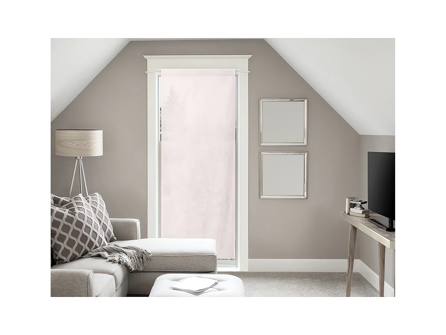 Voile pour porte fenêtre en coton 90x200 cm PANAMA rose, par Soleil d'Ocre