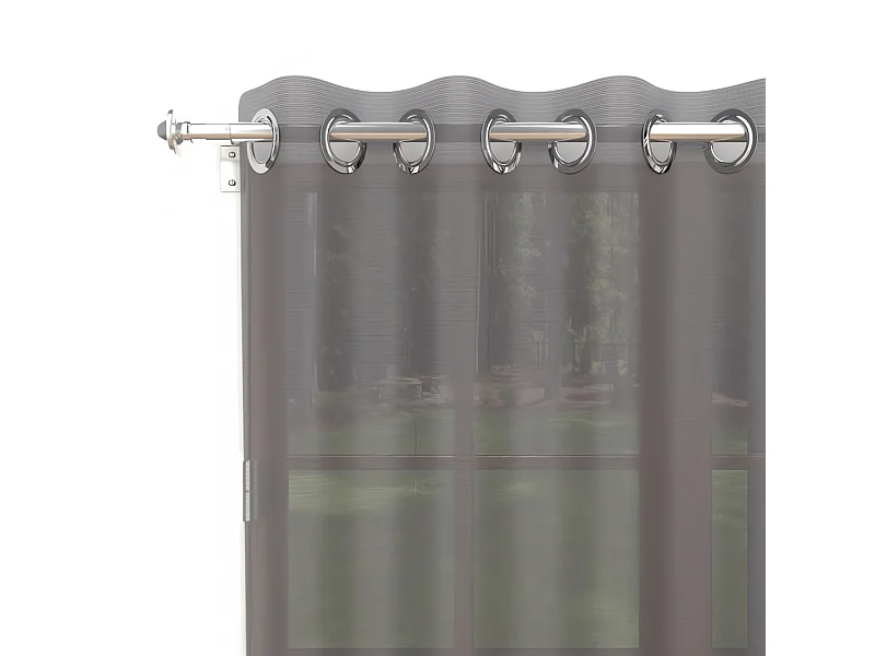 Voilage à oeillets 135x180 cm ALIX anthracite, par Soleil d'ocre