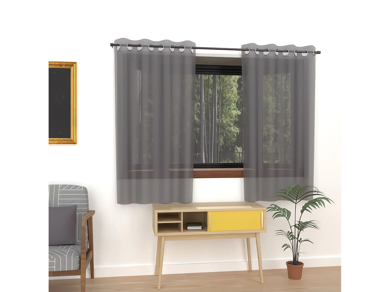 Visillo con ojales 135x180 cm ALIX antracita