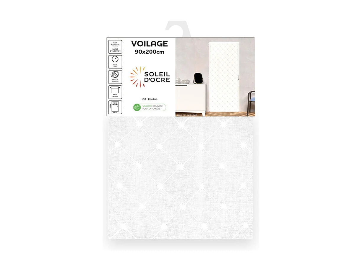 Visillo para puerta ventana 90x200 cm PAULINE, por Soleil d'Ocre