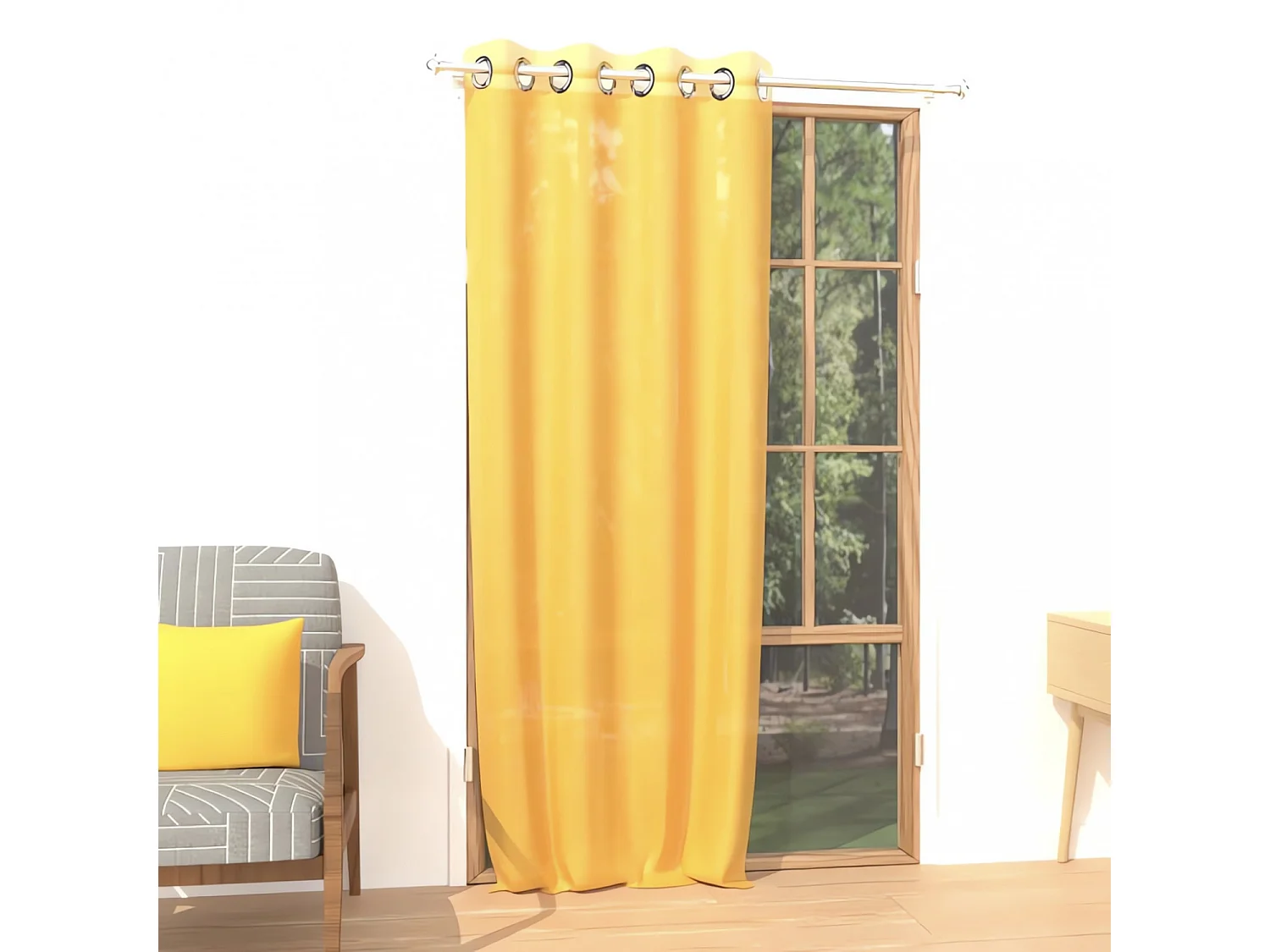 Visillo con ojales 135x250 cm ALIX amarillo radiante, de Soleil d'ocre