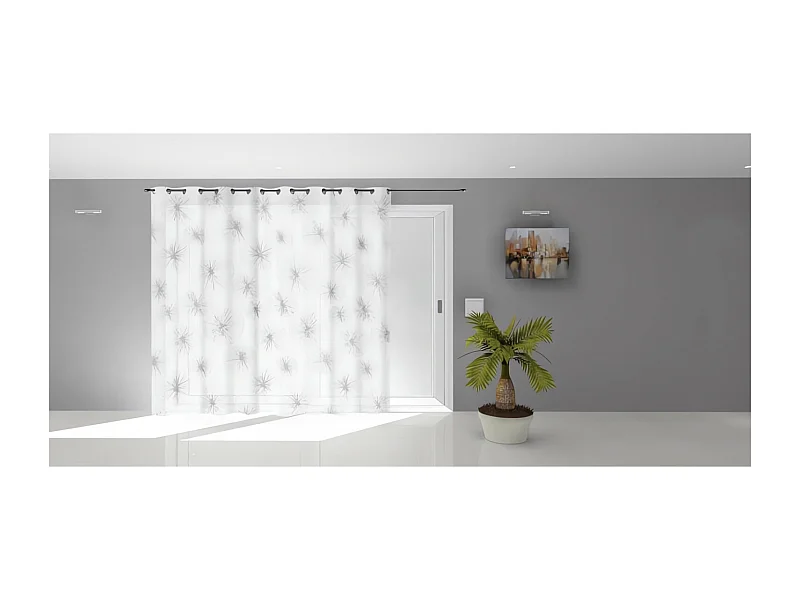 Voile à oeillets baie vitrée 280X250 cm LIONEL blanc, par Soleil d'Ocre