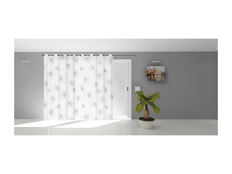 Voile à oeillets baie vitrée 280X250 cm LIONEL blanc, par Soleil d'Ocre