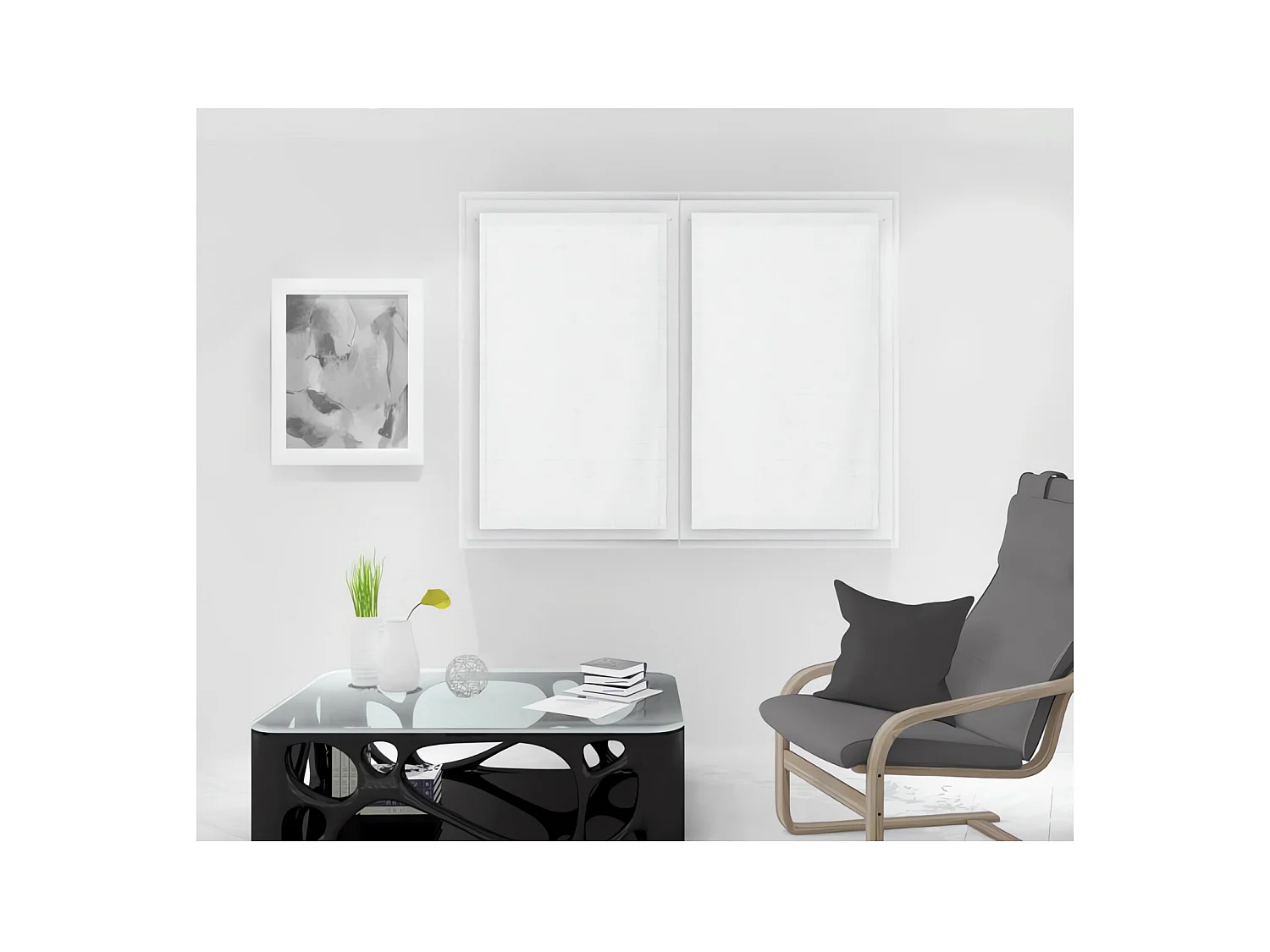 Paire de Brise bise 60x120 cm NOEMIE blanc, par Soleil d'Ocre