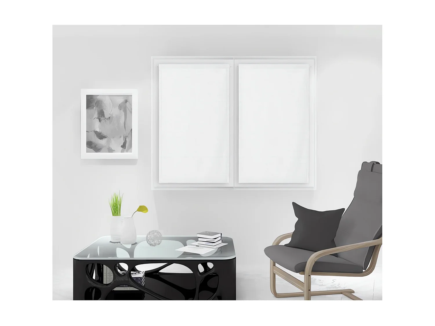 Paire de Brise bise 60x120 cm NOEMIE blanc, par Soleil d'Ocre