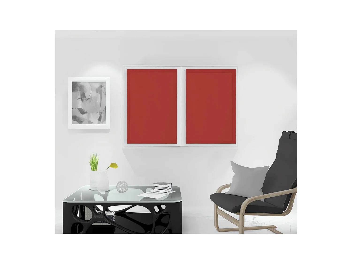 Paire de brise bise 60x90 cm DOLLY rouge
