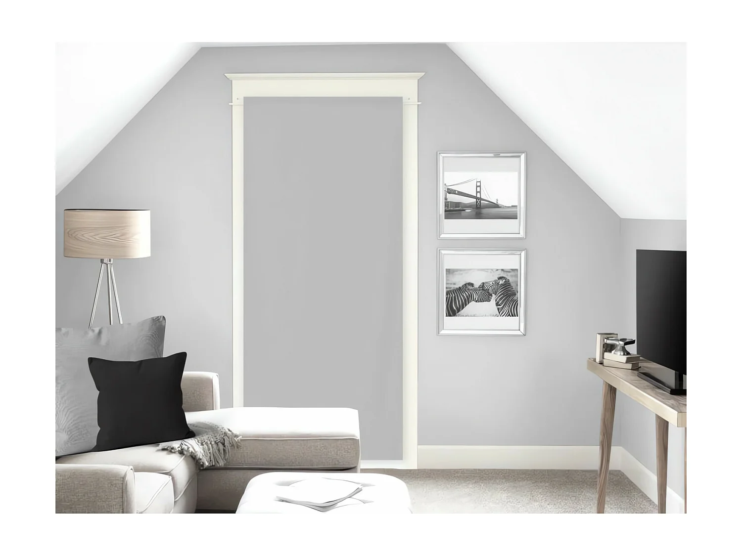 Voile porte-fenêtre 70x200 cm DOLLY gris clair, par Soleil d'Ocre