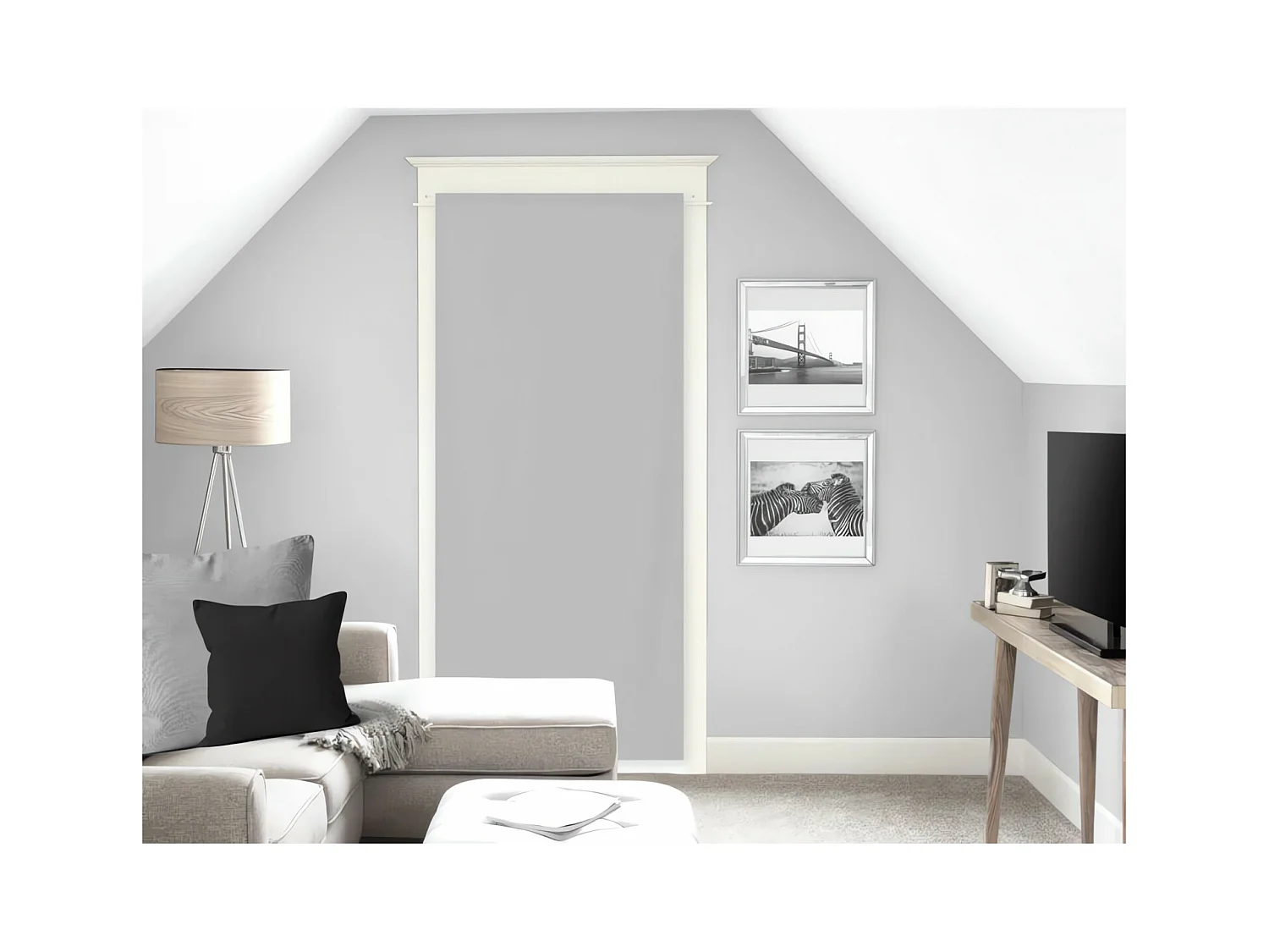 Voile porte-fenêtre 70x200 cm DOLLY gris clair, par Soleil d'Ocre