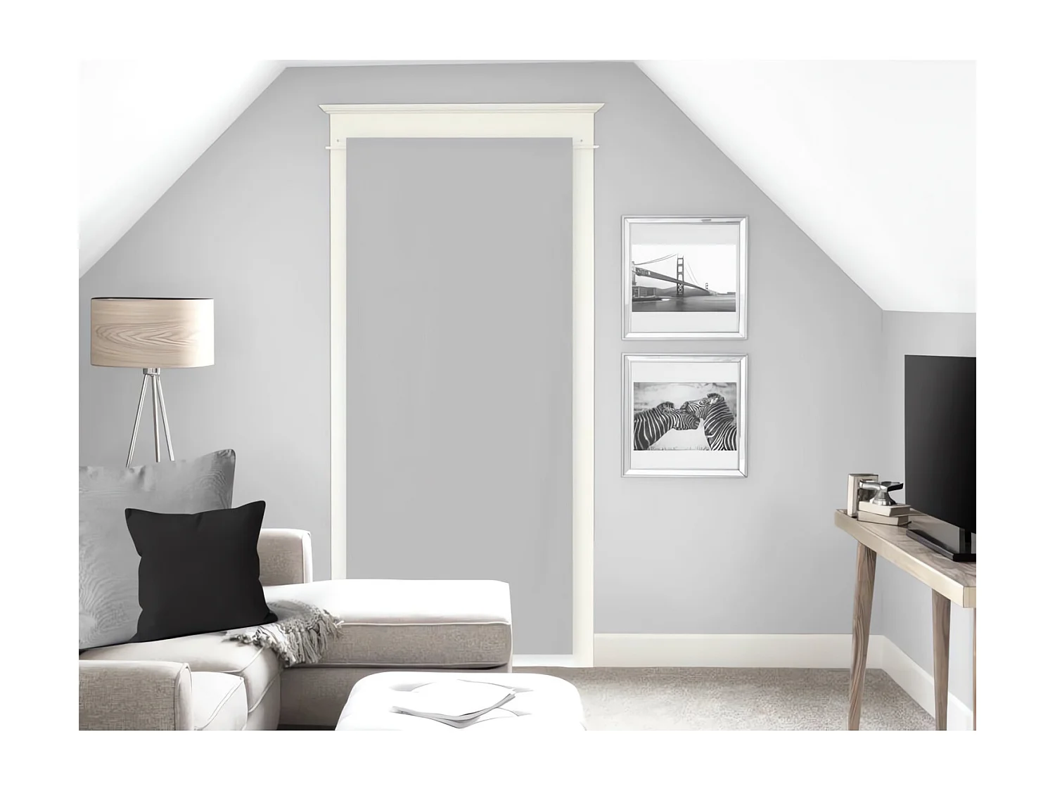 Voile porte-fenêtre 70x200 cm DOLLY gris clair, par Soleil d'Ocre