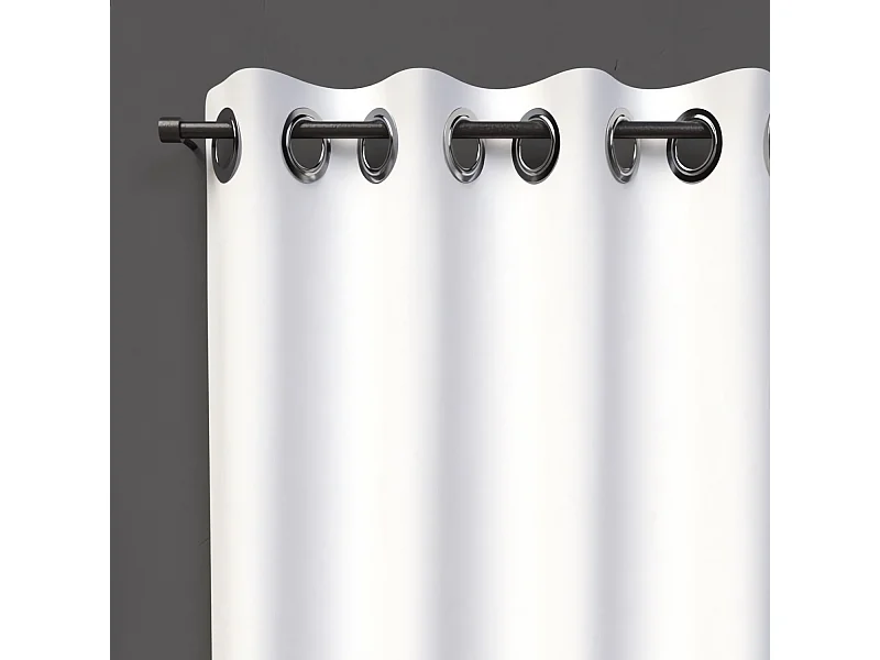 Rideau à oeillets 135X250 cm OCCULTANT blanc, par Soleil d'ocre