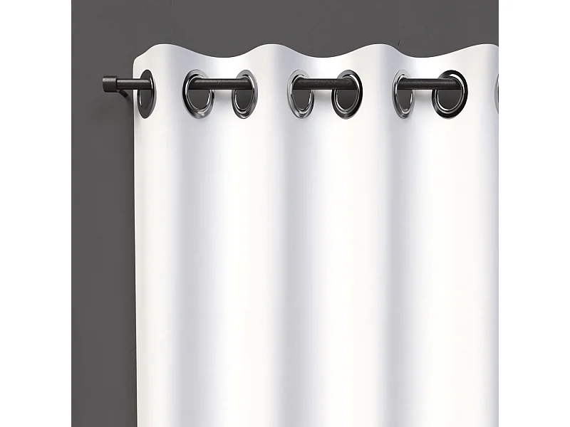 Rideau à oeillets 135X250 cm OCCULTANT blanc, par Soleil d'ocre