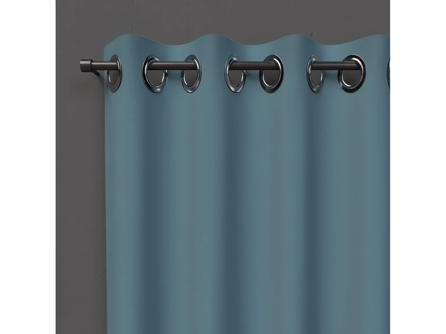 Cortina con ojales 135X250 cm CELADÓN azul opaco