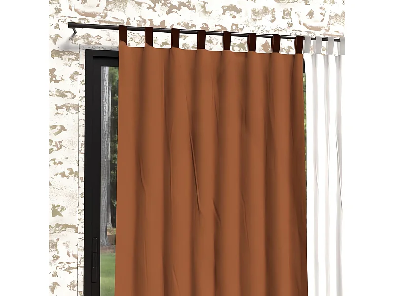 Cortina con patas lavadas de microfibra 135x250 cm BOHEME terra