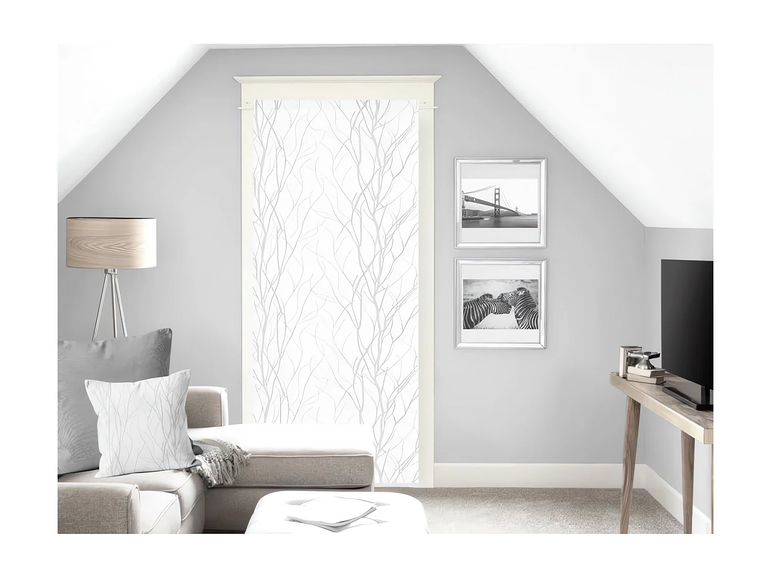 Visillo para puerta ventana 90x200 cm LIANE blanco, de Soleil d'Ocre