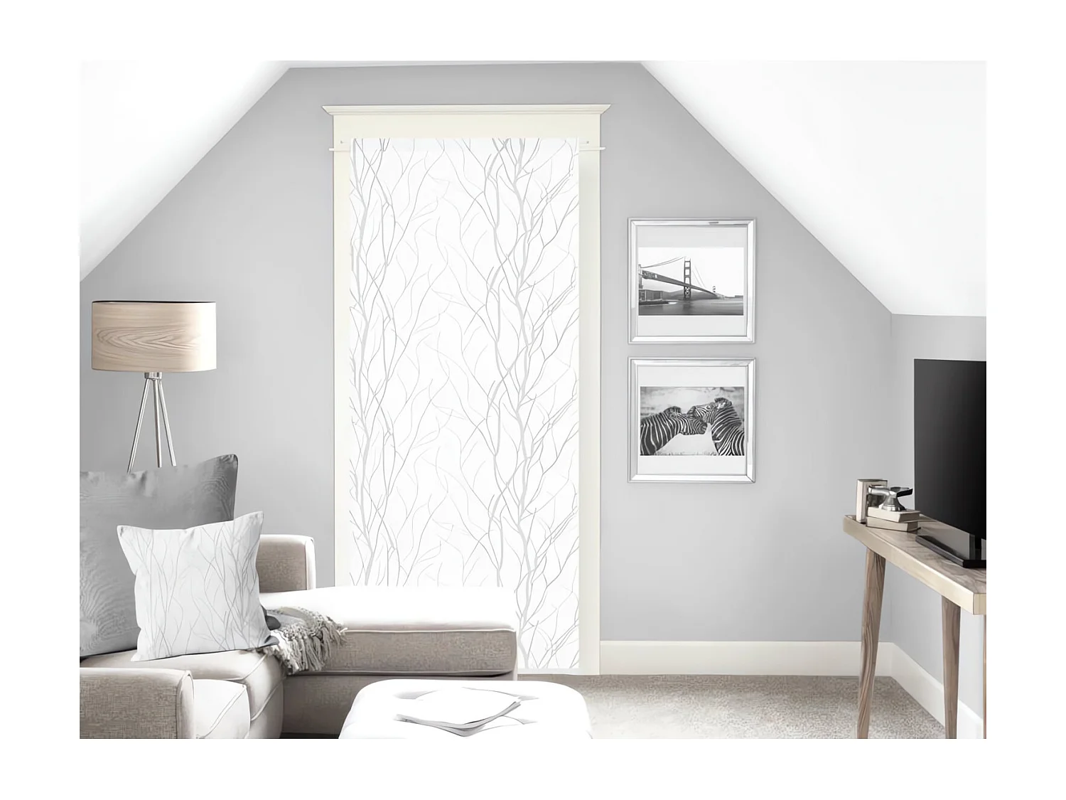 Visillo para puerta ventana 90x200 cm LIANE blanco, por Soleil d'Ocre