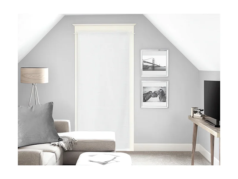 Voilage pour porte fenêtre 70x200 cm NOEMIE blanc, par Soleil d'Ocre