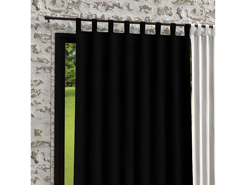 Cortina con patas de microfibra lavada 135x250 cm BOHEME negro