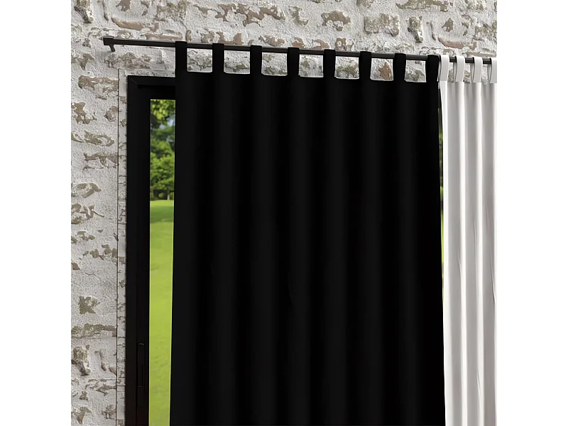 Cortina con patas de microfibra lavada 135x250 cm BOHEME negro