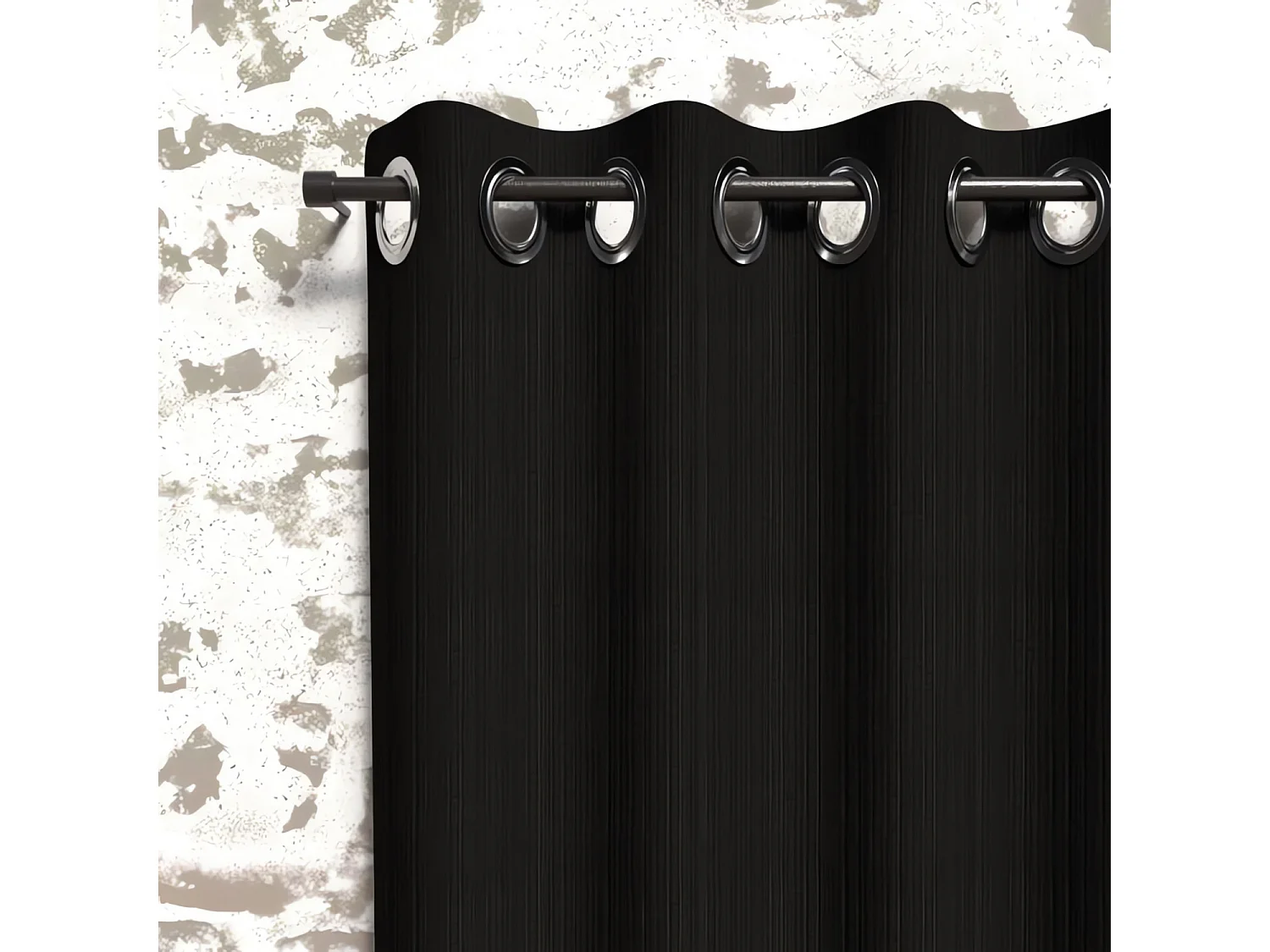 Cortina opaca con ojales 135x250 cm BOHEME negro, de Soleil Ochre