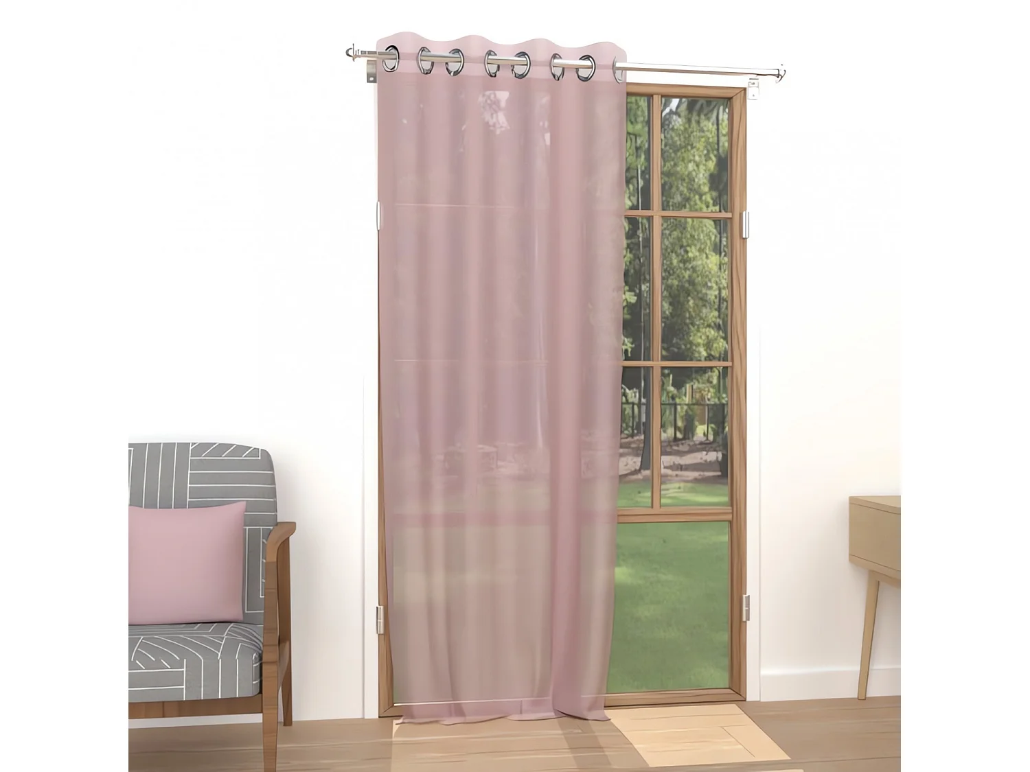 Cortina con ojales 135x250 cm ALIX rosa, de Soleil d'ocre