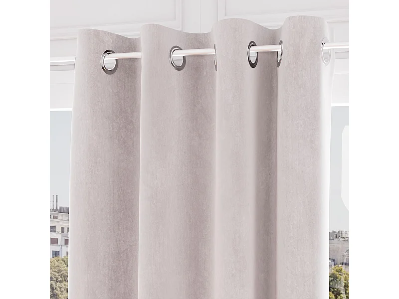 Rideau oeillets en velours VELVET naturel, par Soleil d'ocre