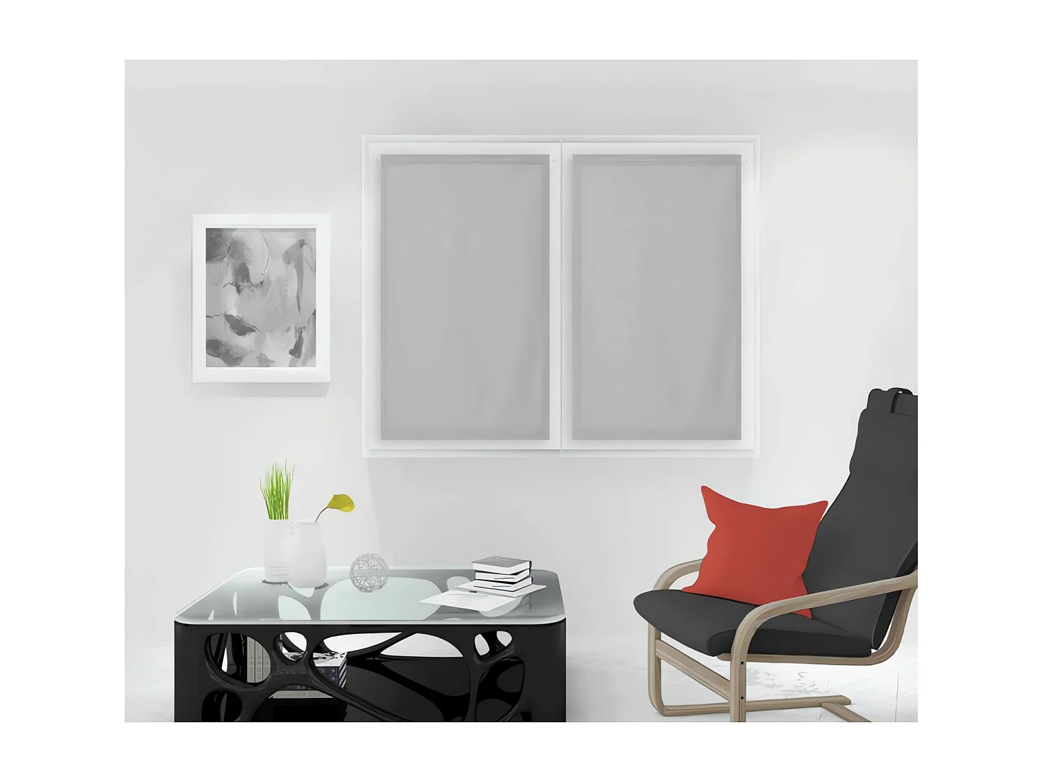 Paire de brise bise 45x120 cm DOLLY gris clair, par Soleil d'Ocre