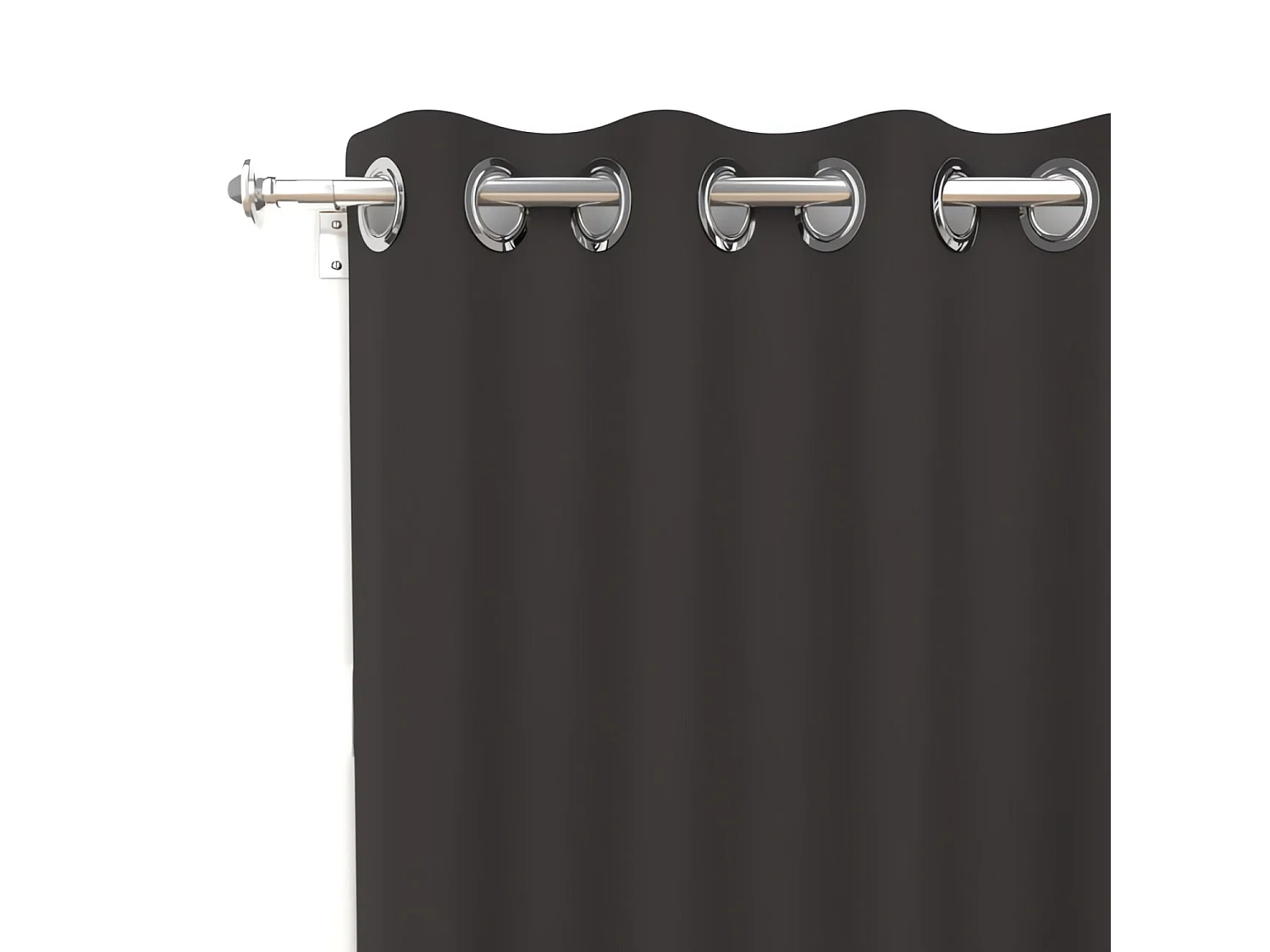 Cortina lisa con ojales antiarrugas 135X250 ALIX negro