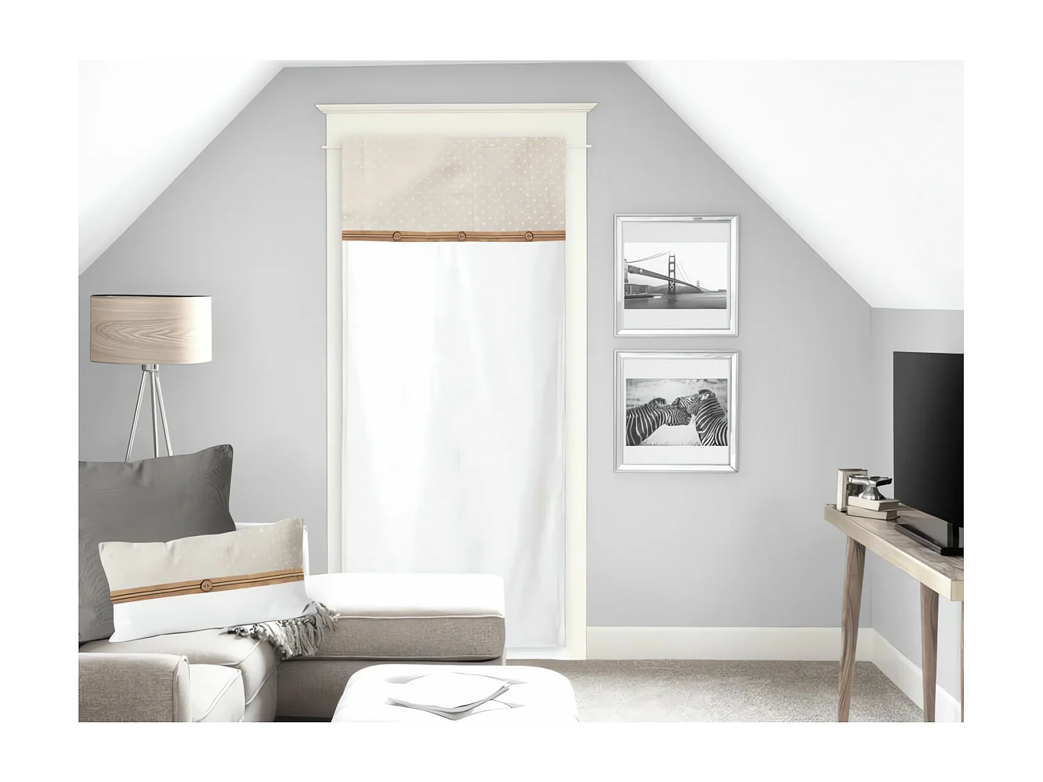 Voilage porte-fenêtre en coton 70X200 cm CANDICE, par Soleil d'Ocre