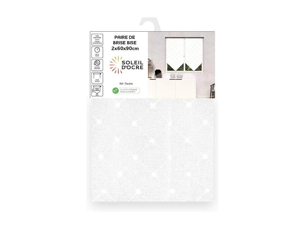 Paire de brise bise 60x90 cm PAULINE, par Soleil d'ocre