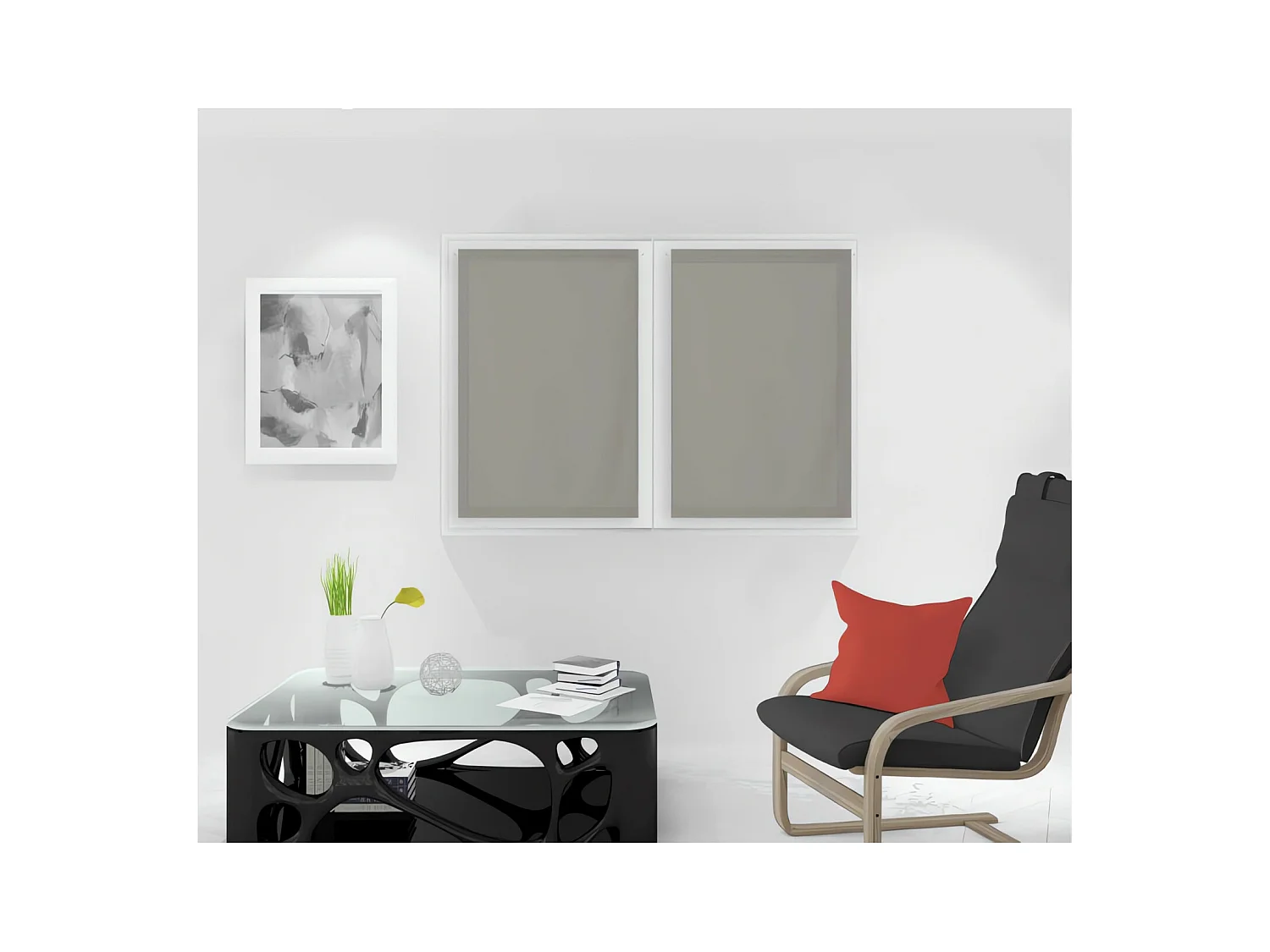 Paire de brise bise 60x90 cm DOLLY taupe