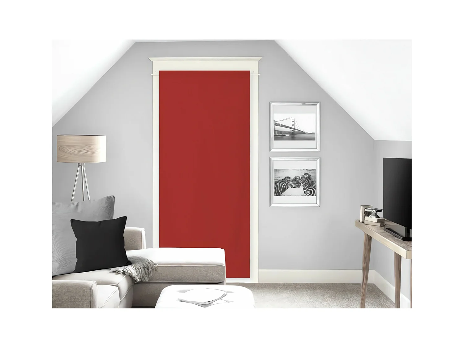 Voile pour porte fenêtre 70x200 cm DOLLY rouge