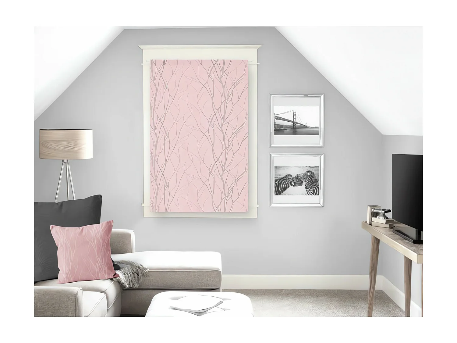 Visillo 60x90 cm LIANE Rose, de Soleil d'ocre