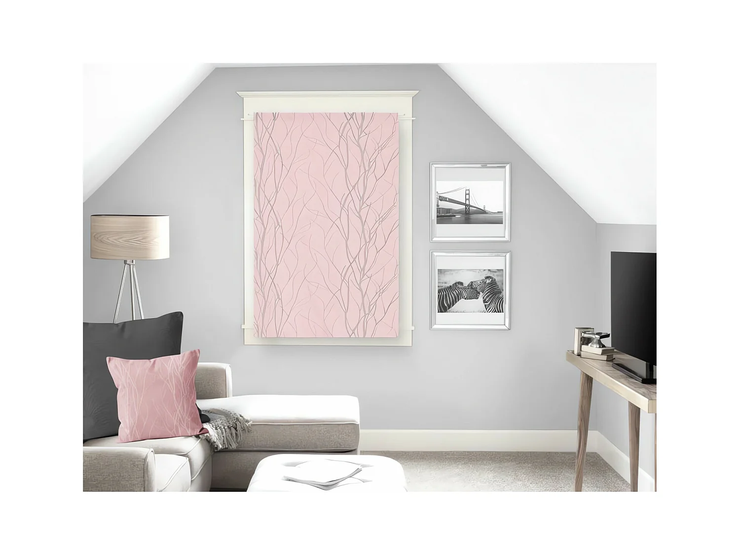 Brise bise 60x90 cm LIANE Rose, par Soleil d'ocre