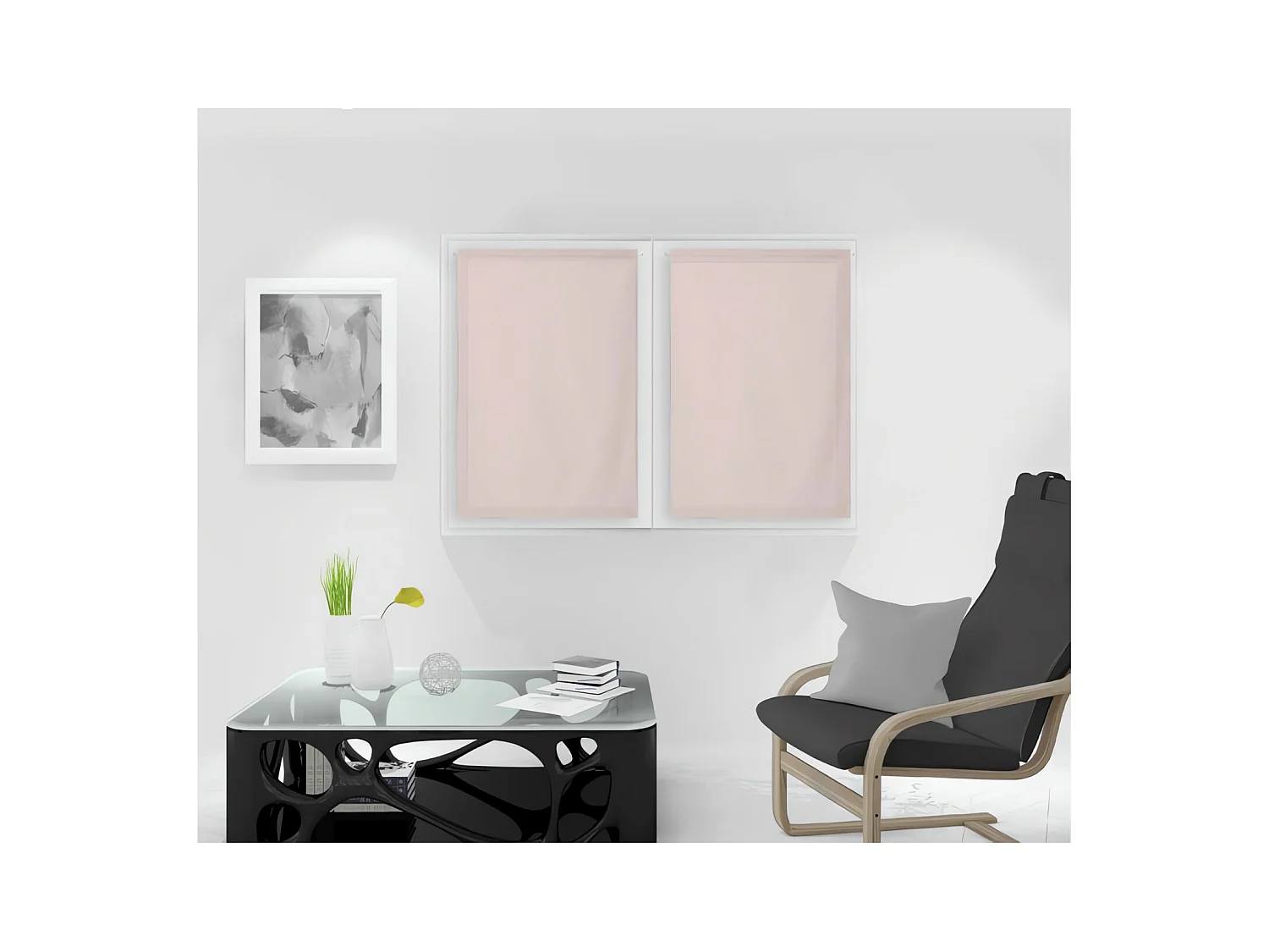 Paire de brise bise 70x90 cm DOLLY rose