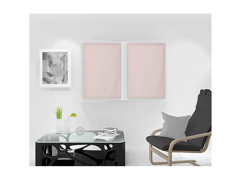 Par de visillos para ventana 70x90 cm DOLLY rosa