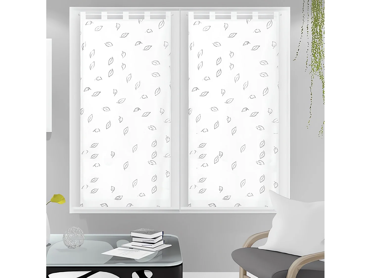 Par de visillos para ventana 60x160 cm LAURENE, de Soleil d'Ocre