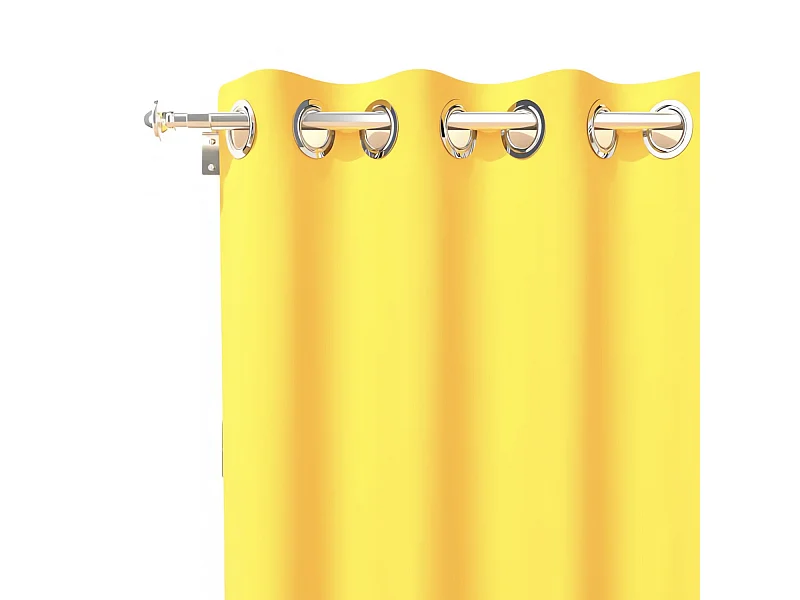 Cortina lisa con ojales antiarrugas 135x250 cm ALIX amarillo radiante, de Soleil d'ocre