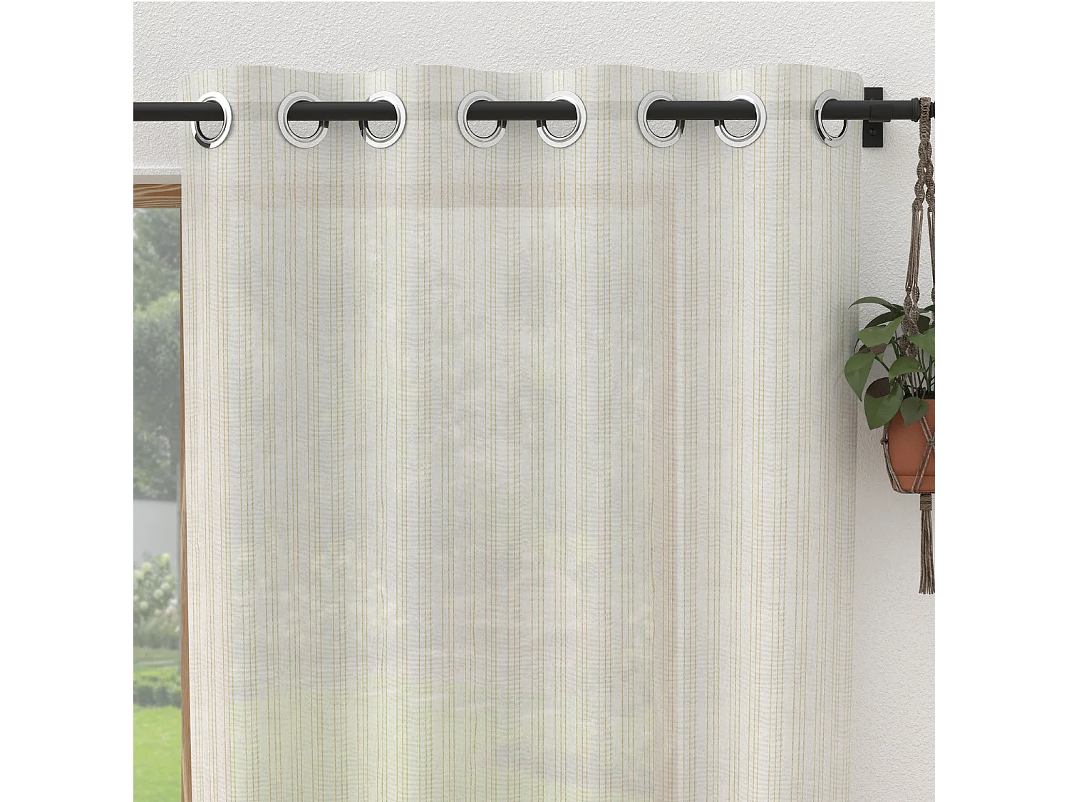 Voilage à oeillets baie vitrée 280x250 cm BELLA or, par Soleil d'ocre