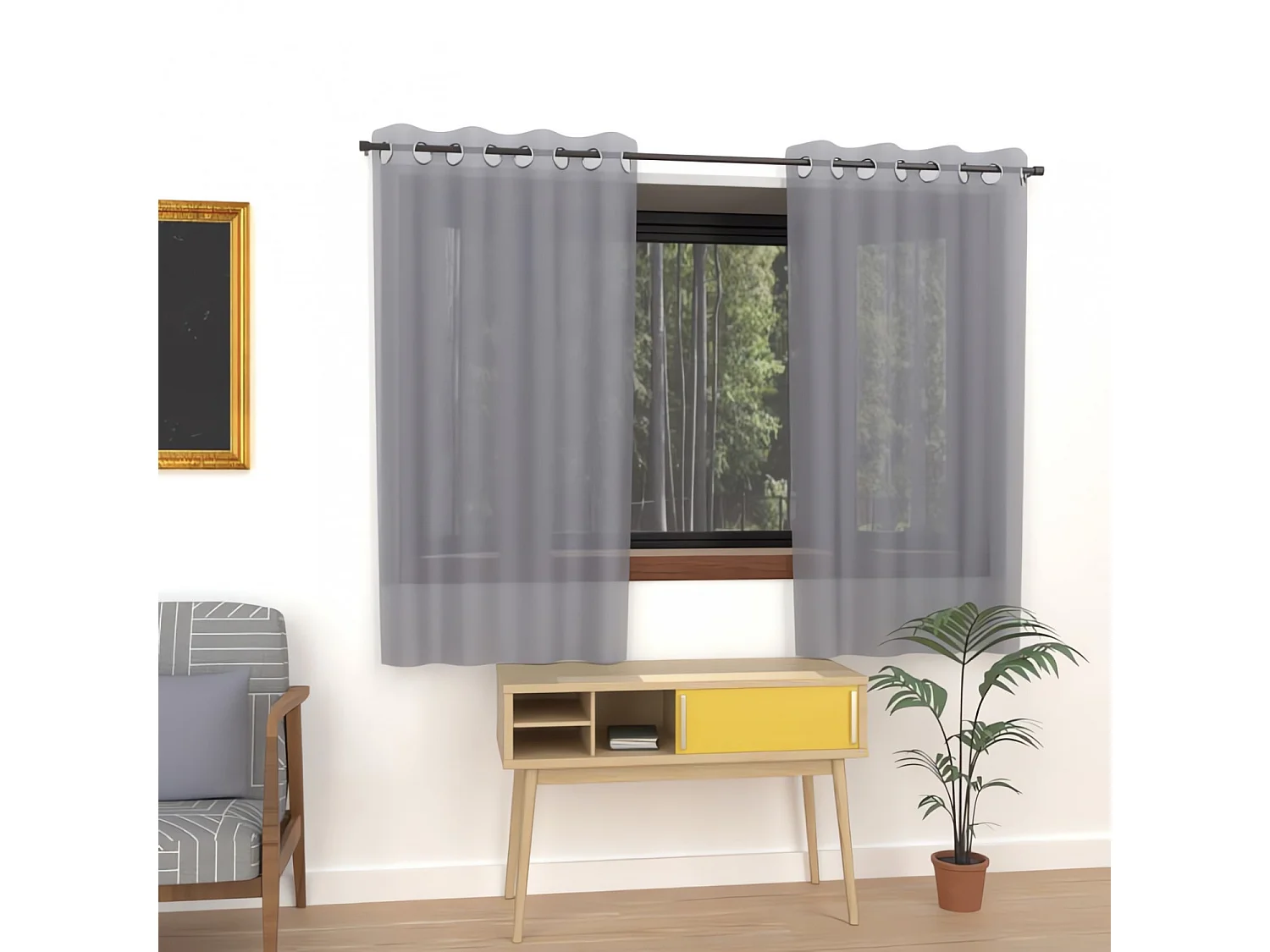 Visillo con ojales 135X180 cm ALIX gris