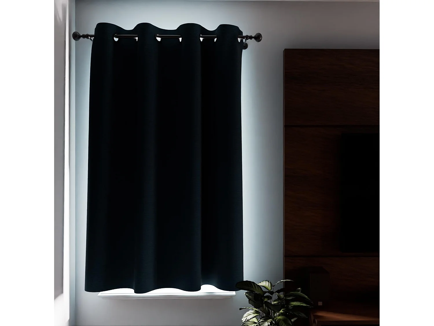 Cortina con ojales aislante y 100% opaca 135x180 cm ECLIPSE azul pato, de Soleil d'ocre